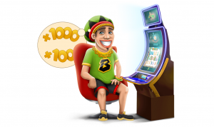 bob devant une machine a sous