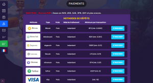 différentes méthodes de dépôt sur Bitcoin Casino