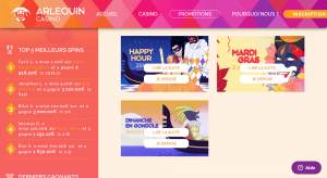 promotion arlequin casino