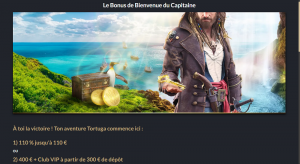 Deux bonus de bienvenue originaux sur Tortuga casino