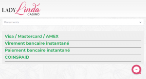 Options de paiements lady linda