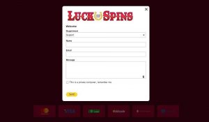 Support et modes de paiement luck of spins